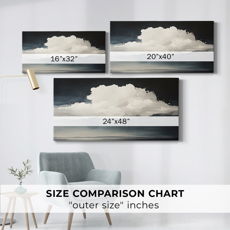 Série paysage - LX III - Toile tendue avec châssis encadré - Prêt à être accroché, H 17 po x l 33 po, Doré