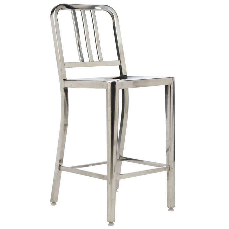 Bryson Counter Stool with Metal Frame, Stainless Steel