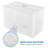 Mount-It! Folding Plastic Storage Crate, Collapsible Utility Distribution Container With Attached Lid, 65L Litre Capacity, Clear (Set Of 3)