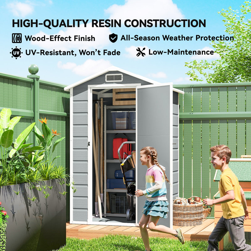 Garden Storage Shed, Grey