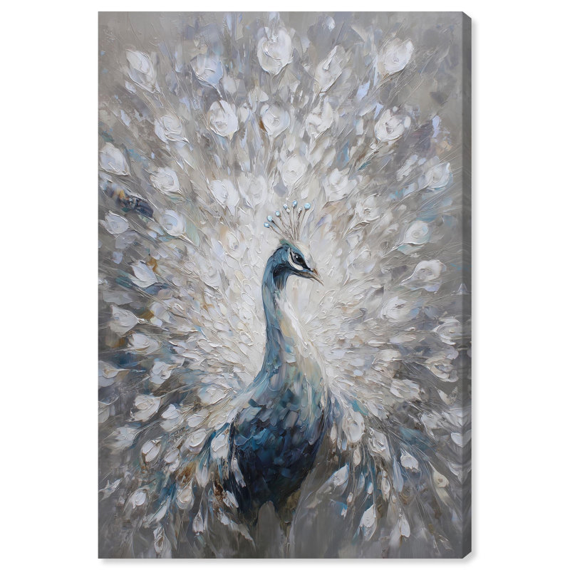 "White Peacock II", reproduction d'art sur toile par Art Remedy, 20 x 30, H 30 po x l 20 po, Toile tendue avec châssis