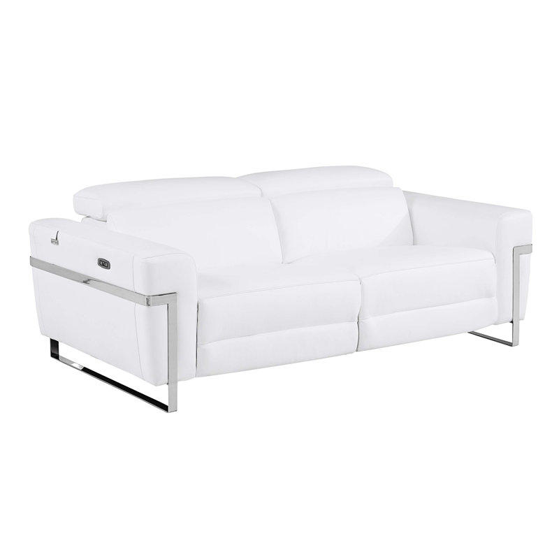Recliner, White Leather