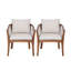 Chaises de salle à manger d'extérieur en bois d'acacia Leah avec corde tissée et coussins hydrofuges