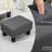 Linen Covered Charcoal Gray Foot Rest, Small For Indoor Space, Comfortable Rest With Upholstery, Gray, Compact All Home Styles,