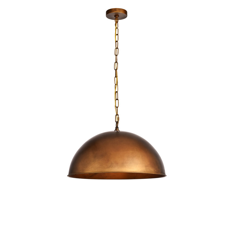 Najuma 1-Light Dimmable Dome Pendant, 12.75" H x 20" W x 20" D, Brass