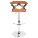 Betuel Swivel Upholstered Adjustable Height Counter Stool with Metal Frame
