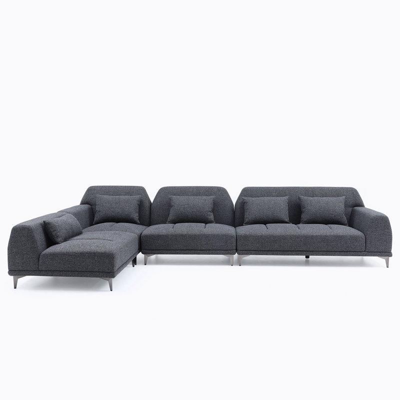 Canapé modulaire 4 pièces Craighead, Tissu gris foncé
