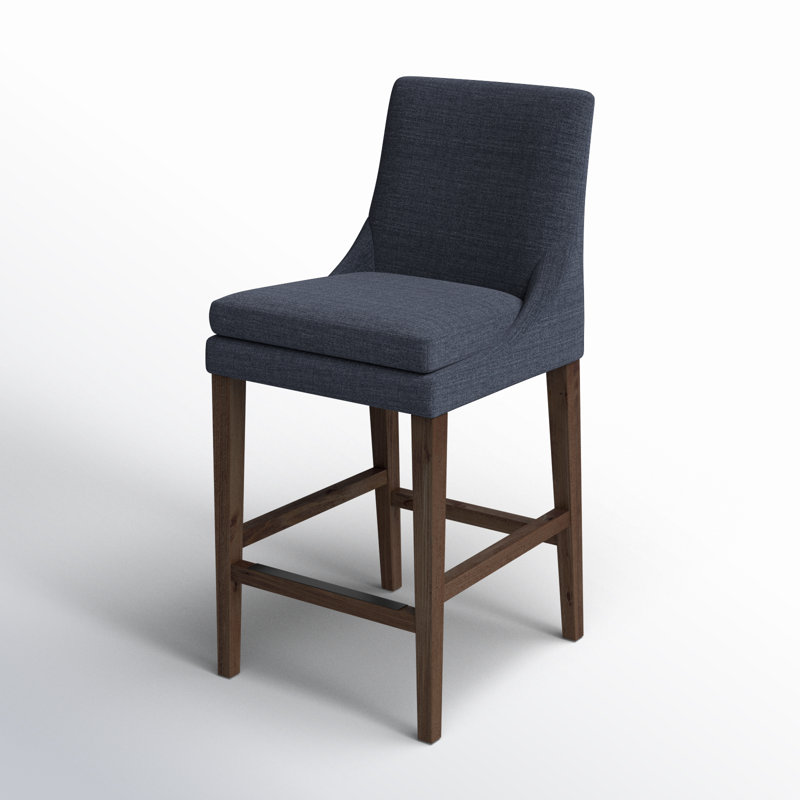 Tabouret de bar et de comptoir Niara, Tabouret de comptoir (siège d'une hauteur de 26 p, Lin effie performance Effie