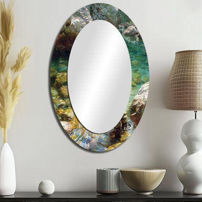Miroir mural gris traditionnel River Trout
