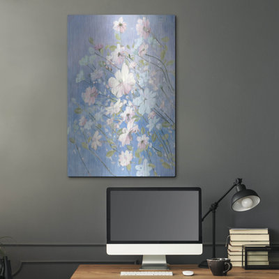 Winston Porter «Spring Morning In Blue» par Art Licensing Studio, art mural en métal