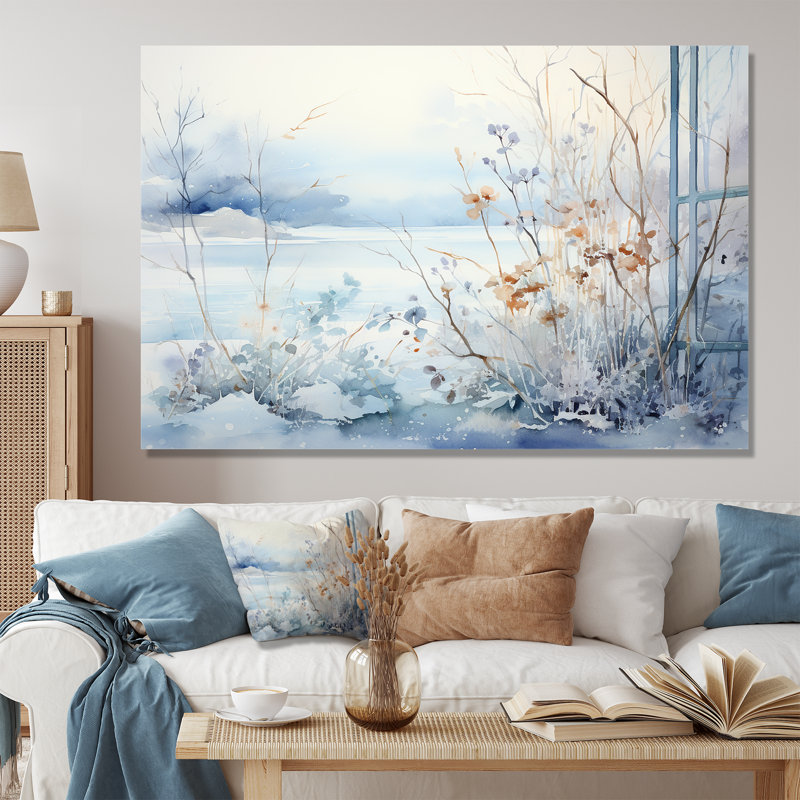 «Frosty Scenic Winter Landscape II - Winter Landscape», art mural, Toile tendue, H 40 po x l 60 po x P 1,5 po