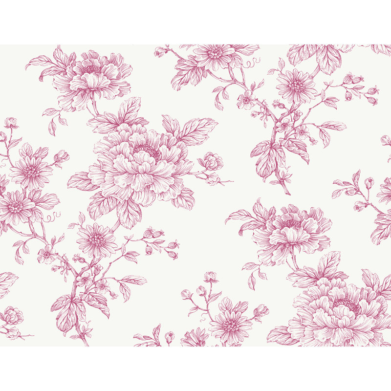 Rouleau de papier peint adhésif L 18 pi x l 27 po Jove, Rose