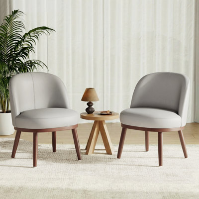 Chaise rembourrée moderne avec pieds en bois massif