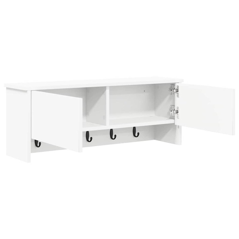 Wall-Mounted Coat Rack With Shelf 80 X 20 X 30 Cm, White