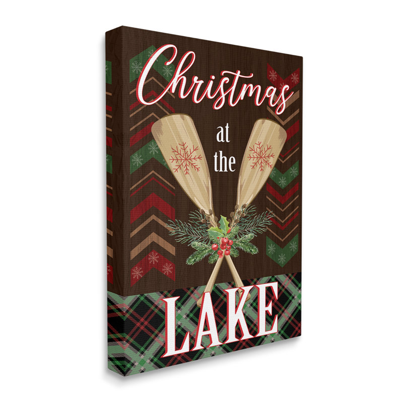 Aw-090-Canvas Christmas At Lake Seasonal Oars On Canvas par ND Art, impression, H 48 po x l 36 po x P 1,5 po