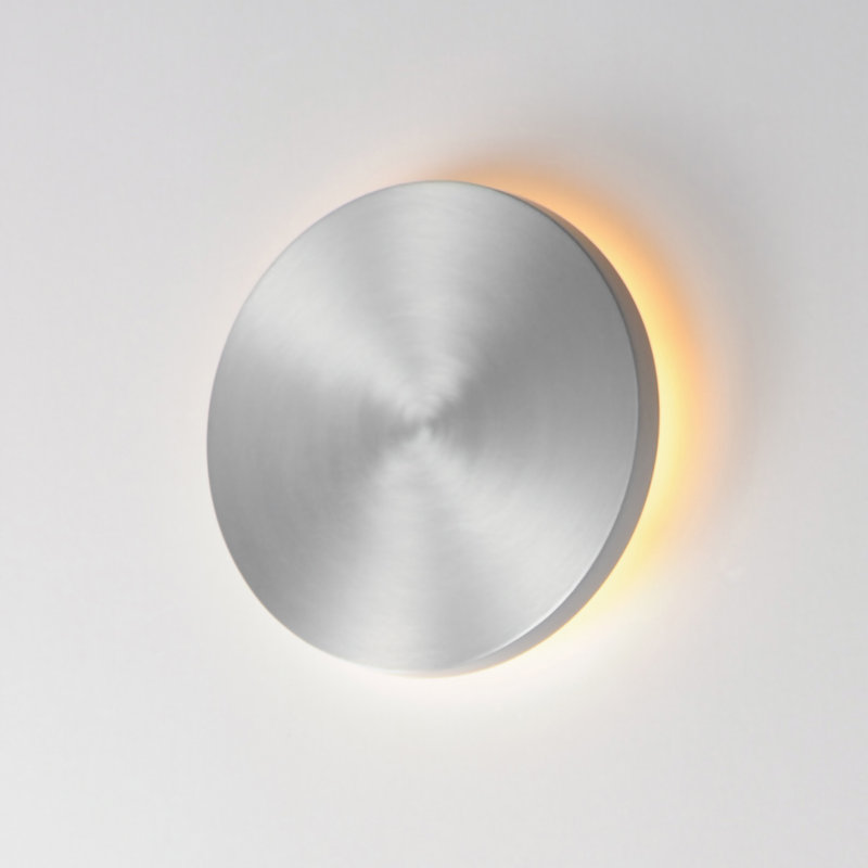 Alumilux Dish-Wall Sconce, Satin Aluminum