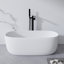 Baignoire de trempage autoportante en résine solide avec trop-plein et bonde escamotable blanche