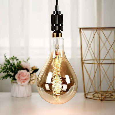 Oversized Amber Zigzag Edison Bulb