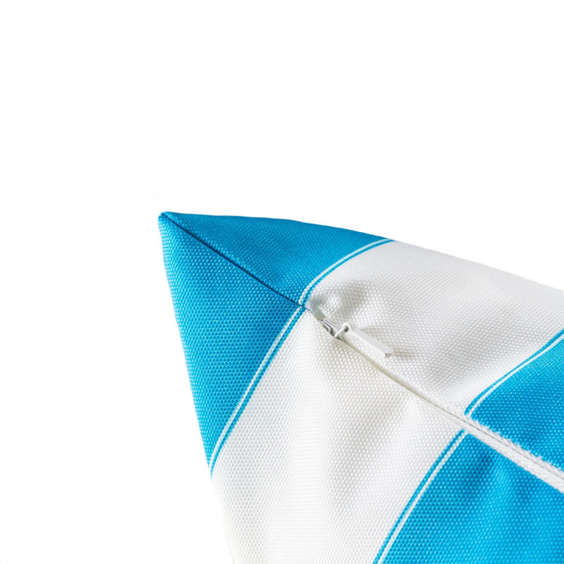 Housse de coussin Keo, Rectangulaire H 20 po x l 14 po, Bleu / blanc