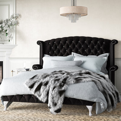Imamudeen Upholstered Wingback Bed