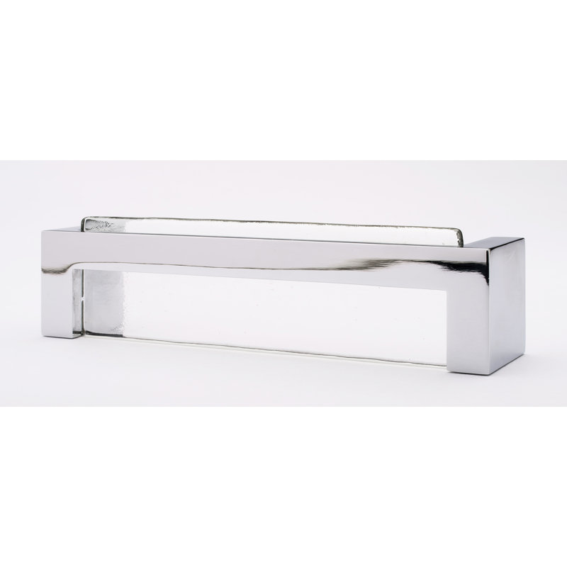 Skyline 5" Center to Center Bar Pull, Polished Chrome/Clear