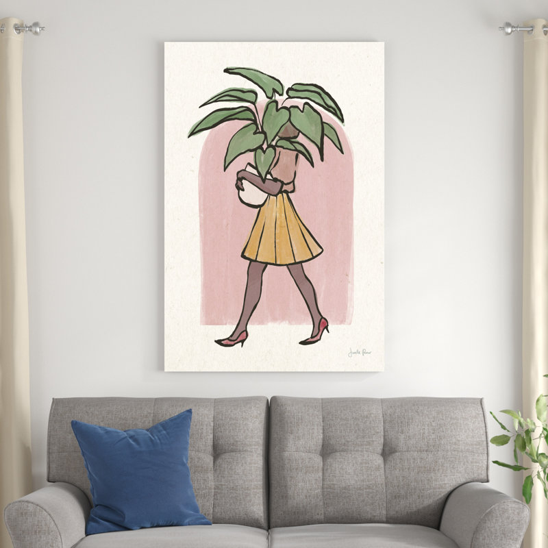 Plant Plant II par Janelle Penner - peinture sur toile tendue, H 48 po x l 32 po x P 1,25 po