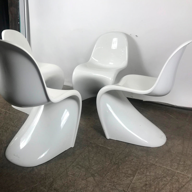 Chaise Penton au fini brillant, Blanc