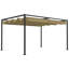 3 X 2m Retractable Metal Pergola, Powder Coated Frame Retractable Canopy Shelter, Uv & Water Resistant Gazebo With Drainage Grommet Holes For Outdoor Patio Garden, Khaki