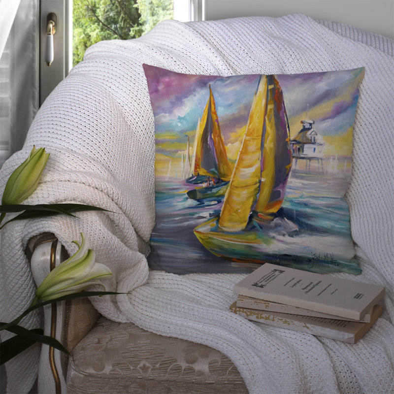 Coussin décoratif intérieur/extérieur à l’intérieur du milieu de la baie, H 14 po x l 14 po x P 4 po
