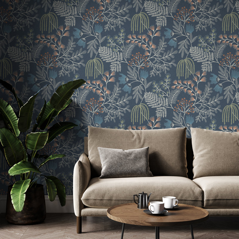 Richmond Navy Wallpaper, Blue