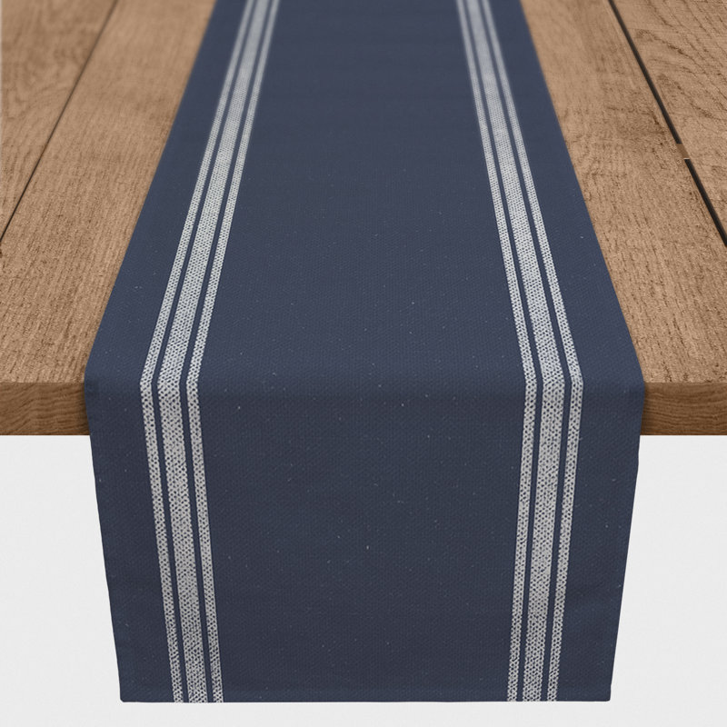 Cotuit Striped Cotton Blend Table Runner, 90"