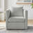 Sutton Light Grey Performance Fabric Swivel Barrel Chair with Soft Cushion and 360-Degree Swivel for Comfort and Durability-181996961