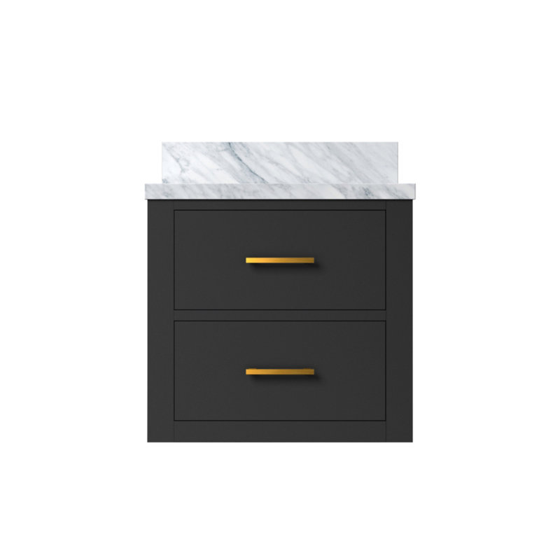 Meuble-lavabo simple noir 20 po X P 18 po D, avec plateau en acrylique, Noir