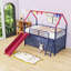 Lit mezzanine simple avec glissade et rideau-419665814