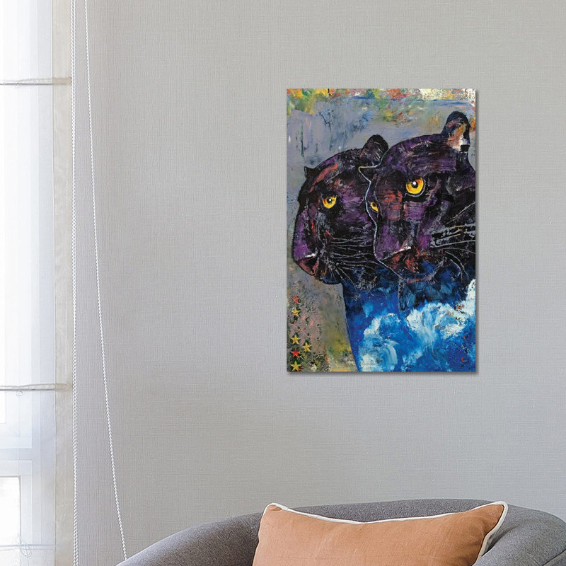 Black Panthers 1 Piece Wrapped Canvas Painting
