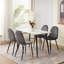 Grey Velvet Dining Chairs Upholstered seat-849065687