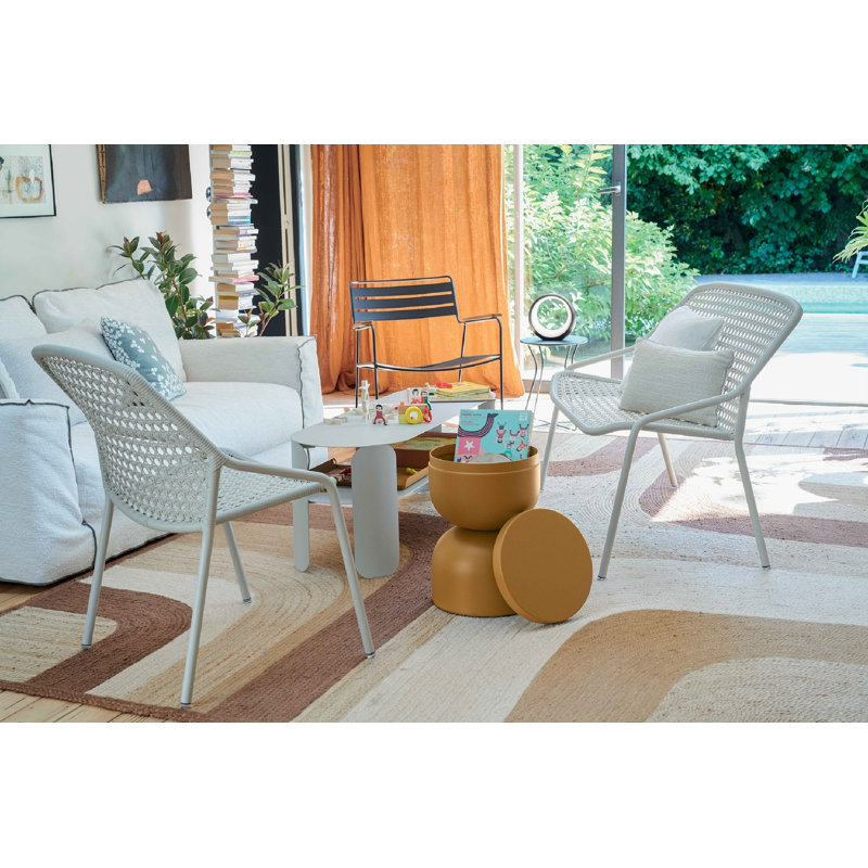 Cocotte Outdoor Round Side Table, Black Cherry