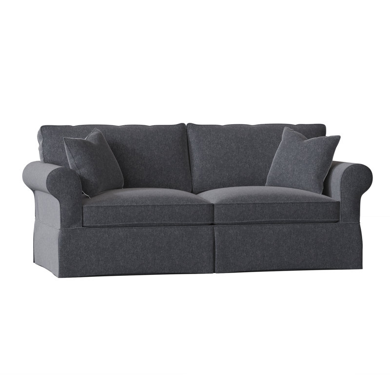 Lit-couchette à accoudoirs arrondis avec coussins réversibles de 84 po Kingsbridge, Minéral Crafty, Jungle Fine Line