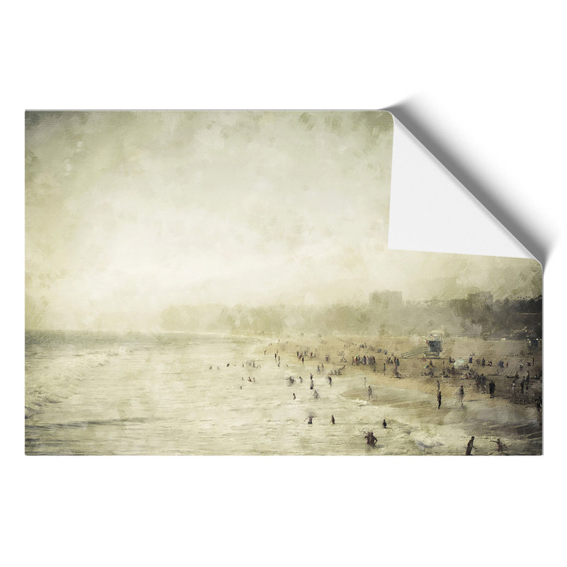 Santa Monica Beach Painting - Frameless Print, 21cm H x 30cm W x 0.1cm D