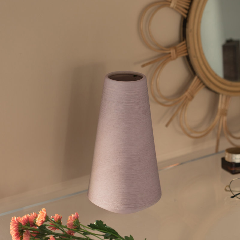 Vase de table en céramique 10 "H, Rose, H 10 po x l 5 po x P 5 po
