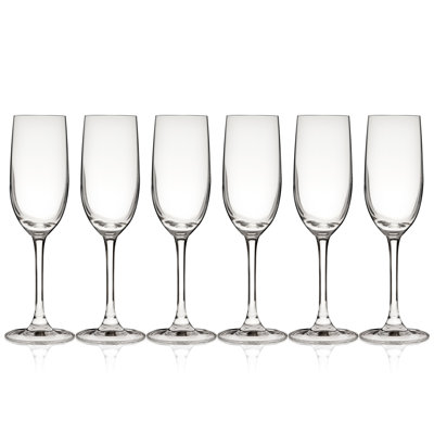 Stemmed Champagne Flutes, Set of 6