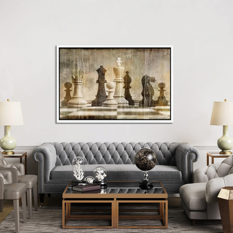 Chess by Russell Brennan - Print on Canvas, 101.6 cm H x 66.04 cm W, White Floater Framed