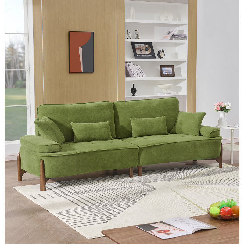 Luxurious High-Quality Fabric Sofa with Enhanced Sponge Cushion, Perfect for Comfort and Style in Any Living Space., Green