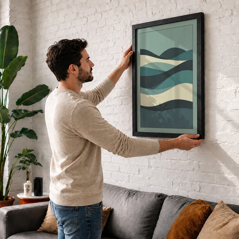 Flowing Waves Minimalist - Print, Unframed, A2 - 59.4 x 42.0 cm
