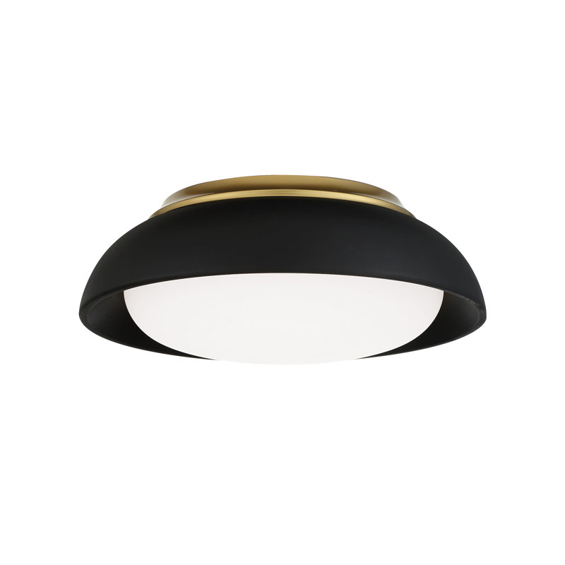 Acrylic LED Flush Mount, 4.63'' H x 12'' W x 12'' D, Coal/Gold