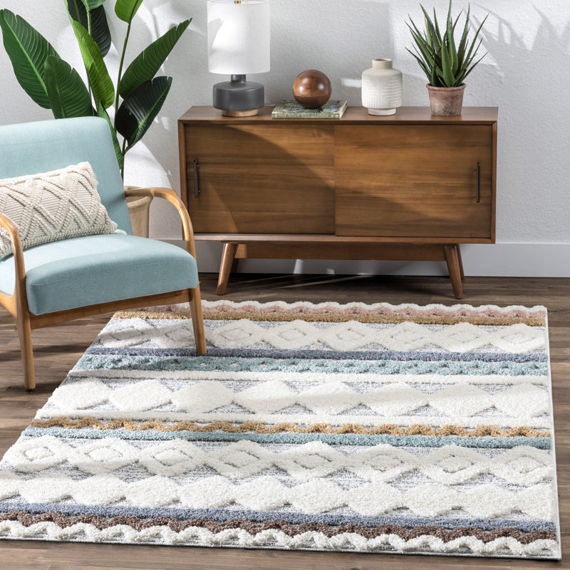 Delia Geometric Synthetic Area Rug, Rectangle 120 x 160cm