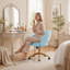 Chaise de bureau ergonomique avec mousse à mémoire de forme et piètement en métal doré
