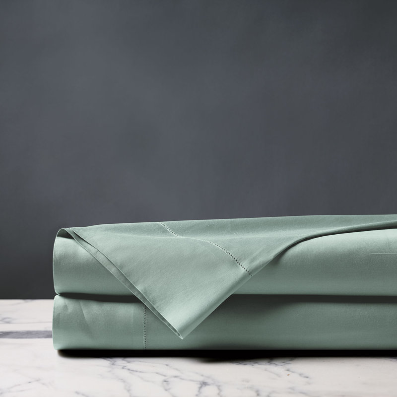 Deluca Egyptian Cotton Sateen Flat Sheet, King Flat Sheet, Sea