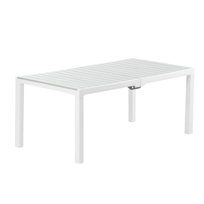 Armbrister Plastic Dining Table, Light Gray Top/White Base, 29.1" H x 71.25" W x 35.4" D