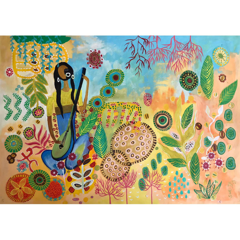 Musique et nature | Peinture acrylique sur toile | Shelja Garg